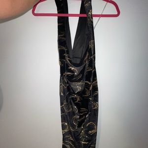 Black with gold details dress